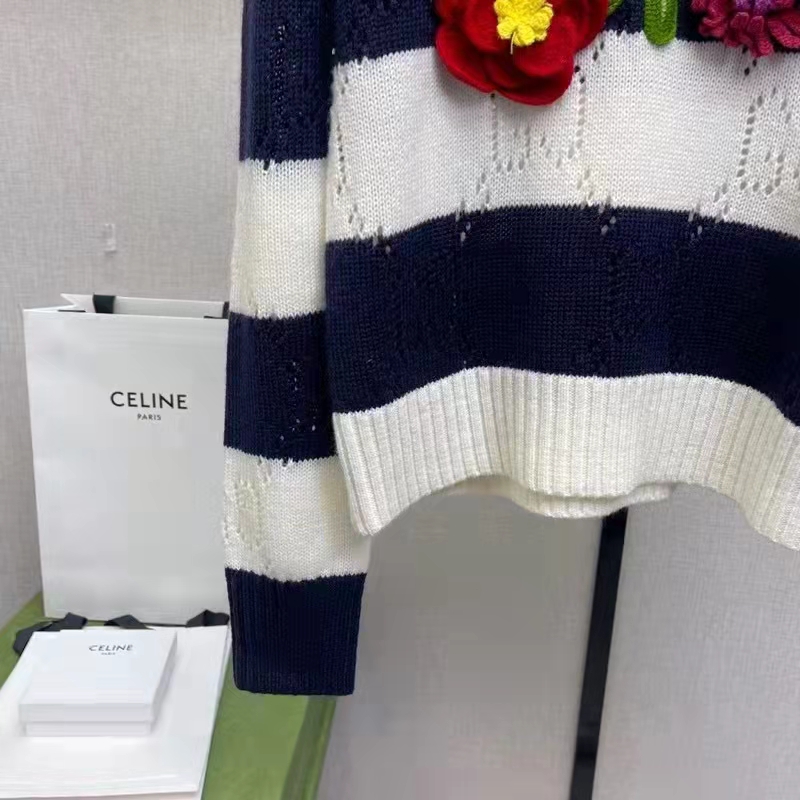 G*u*i gg men G*u*i tiger wool sweater embroidery tiger flower crewneck