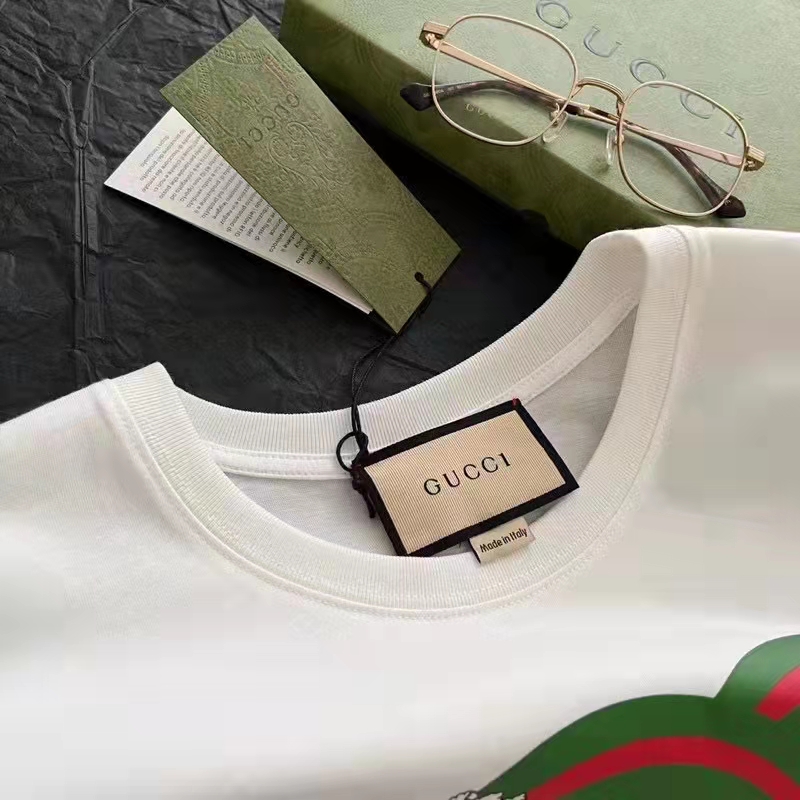 G*u*i gg men tiger flower interlocking g t-shirt off-white cotton jersey crewneck oversize fit