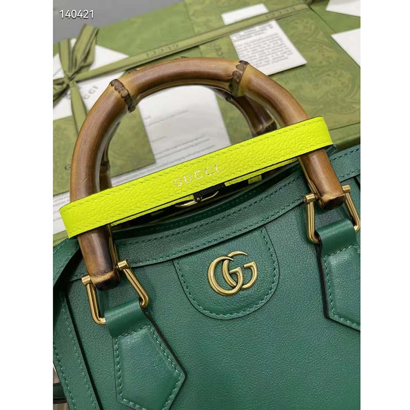 G*u*i gg women G*u*i diana mini tote bag double g green leather