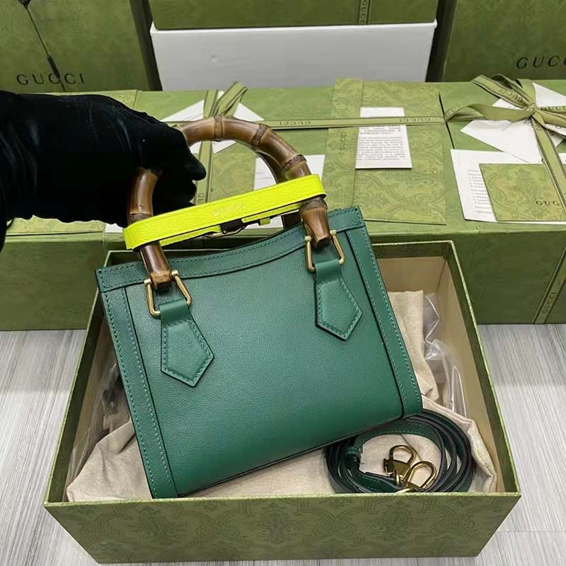 G*u*i gg women G*u*i diana mini tote bag double g green leather