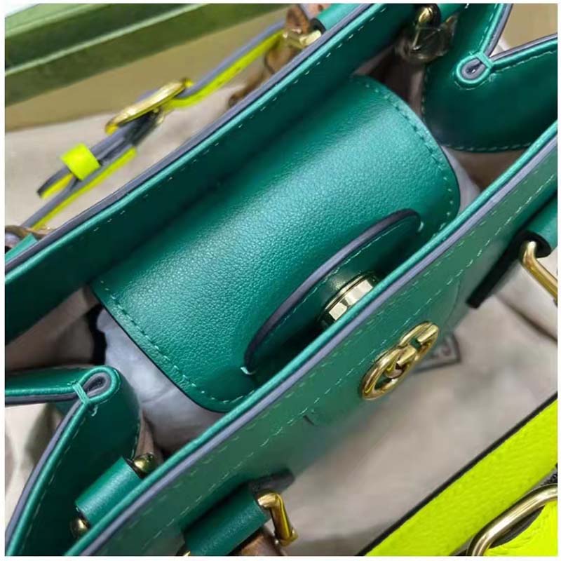 G*u*i gg women G*u*i diana mini tote bag double g green leather