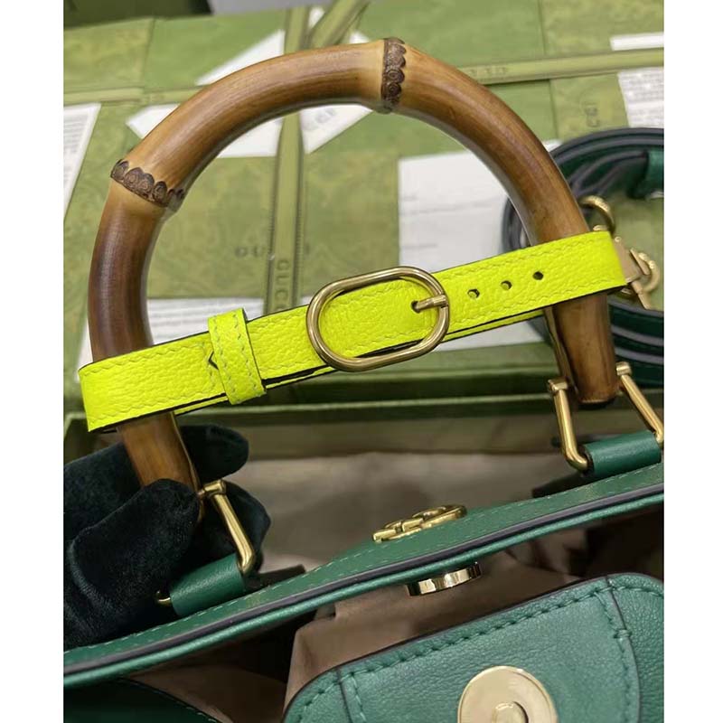 G*u*i gg women G*u*i diana mini tote bag double g green leather