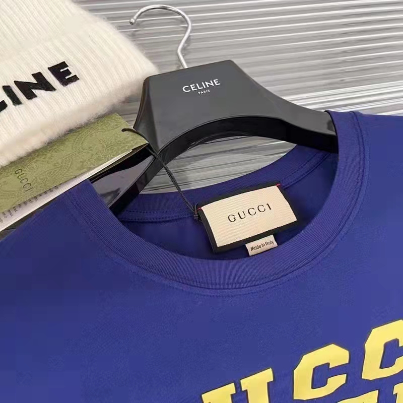 G*u*i gg women G*u*i tiger cotton t-shirt blue cotton jersey crewneck
