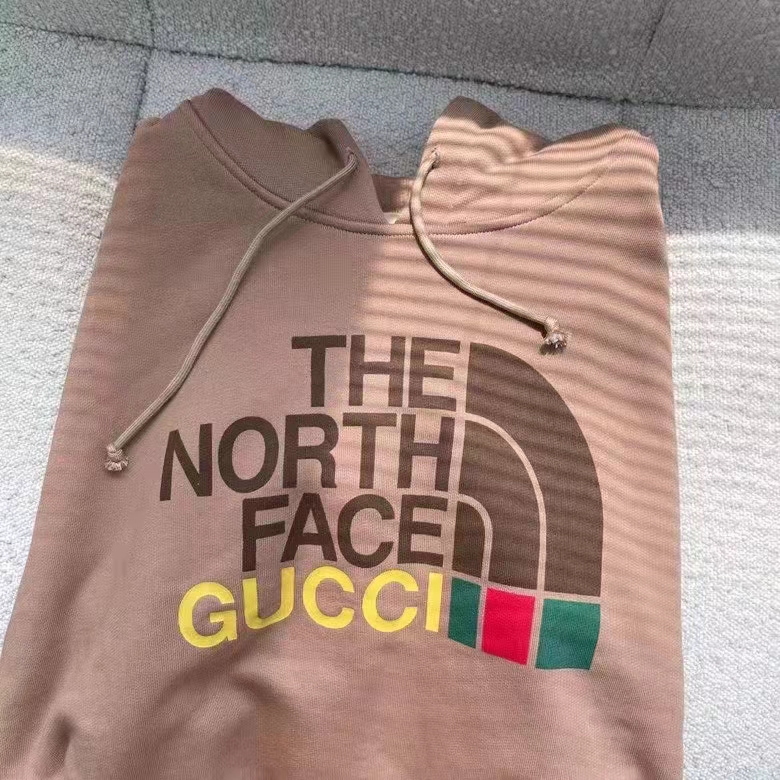 G*u*i gg men the north face x G*u*i sweatshirt brown cotton jersey crewneck oversized fit