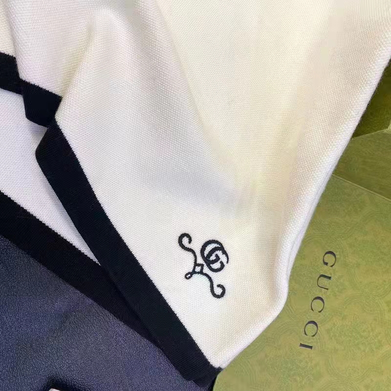 G*u*i gg women wool gg piquet jacquard polo shirt interlocking g embroidery