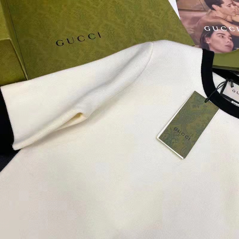 G*u*i gg women wool gg piquet jacquard polo shirt interlocking g embroidery