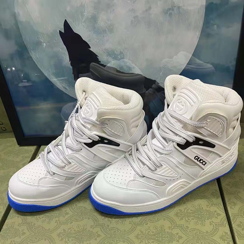 G*u*i unisex gg G*u*i basket sneaker white demetra rubber interlocking g patch