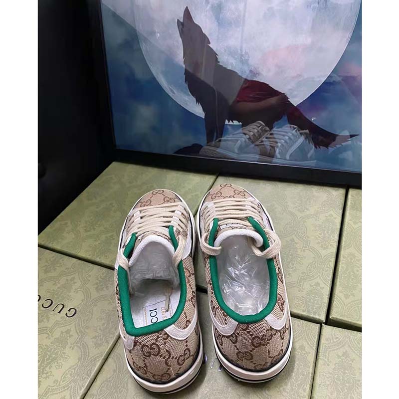 G*u*i unisex gg G*u*i tennis 1977 sneaker beige ebony original canvas