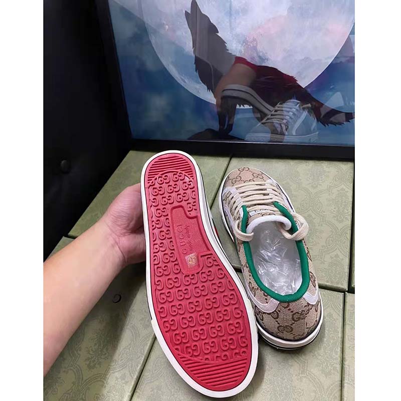 G*u*i unisex gg G*u*i tennis 1977 sneaker beige ebony original canvas