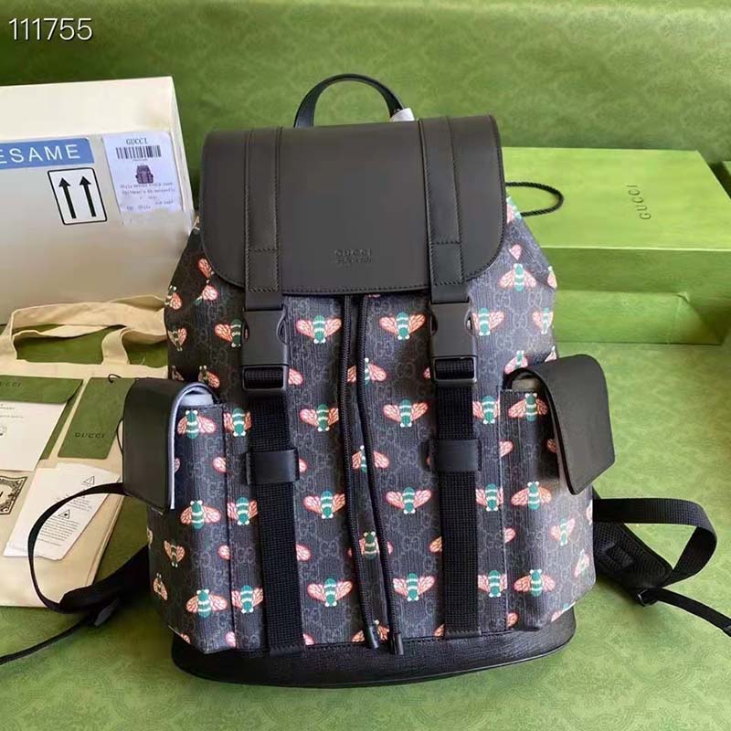 G*u*i unisex G*u*i bestiary backpack bag bees black gg supreme canvas
