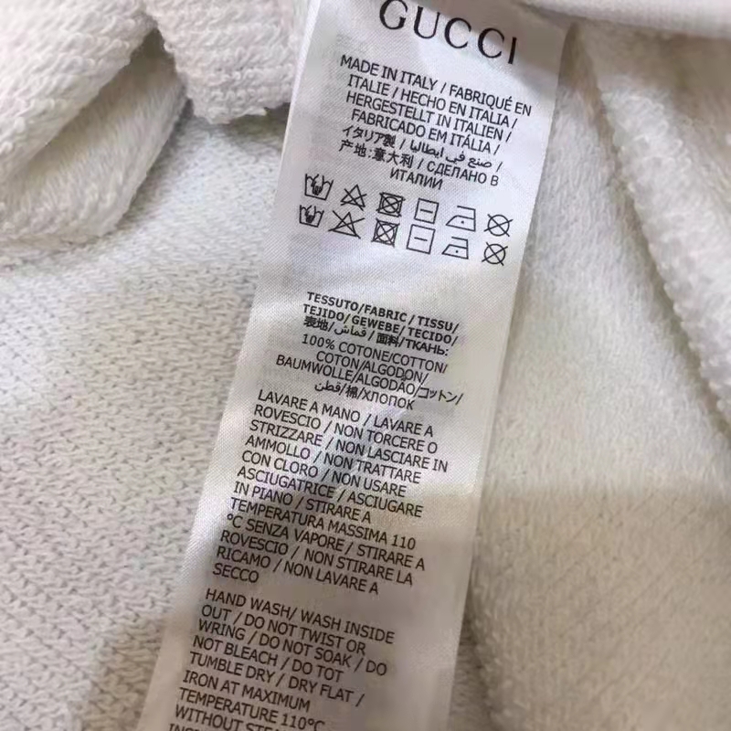 G*u*i men gg tiger hooded sweatshirt ivory felted cotton jersey fixed hood