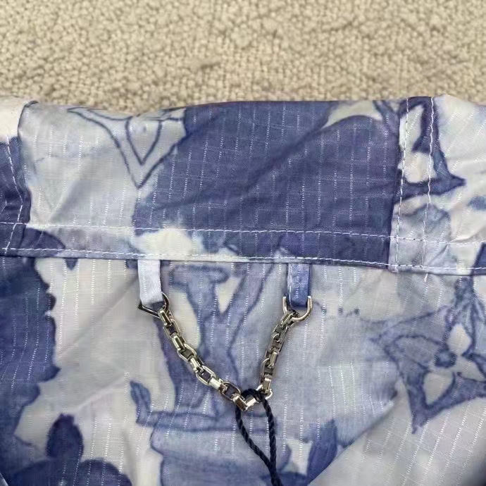 Louis Vuitton LV Men Blue Watercolor Windbreaker 100% Polyamide Indigo Regular Fit