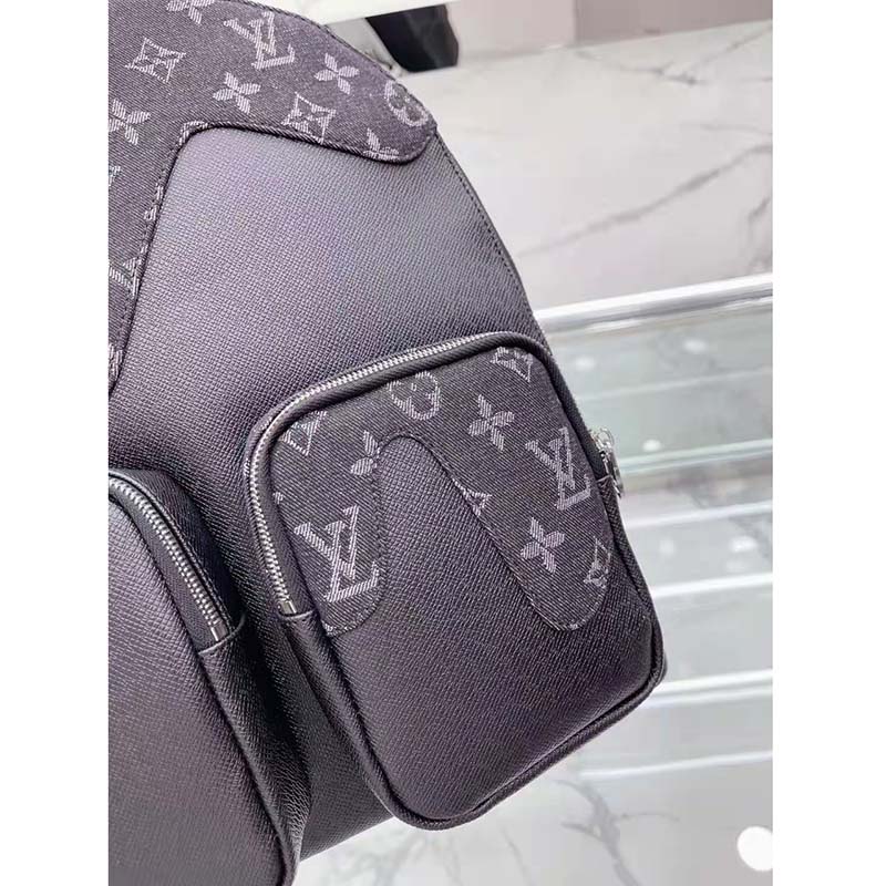 Louis Vuitton LV Unisex Backpack Multipocket Black Monogram Denim Taurillon Cowhide Leather