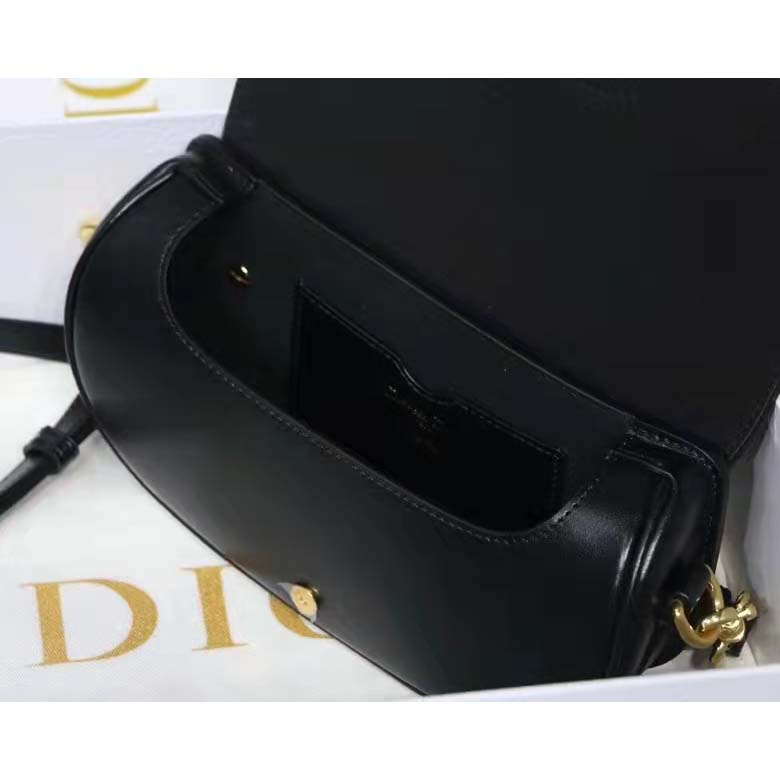 Dior Women CD Dior Bobby East-West Bag Black Box Calfskin