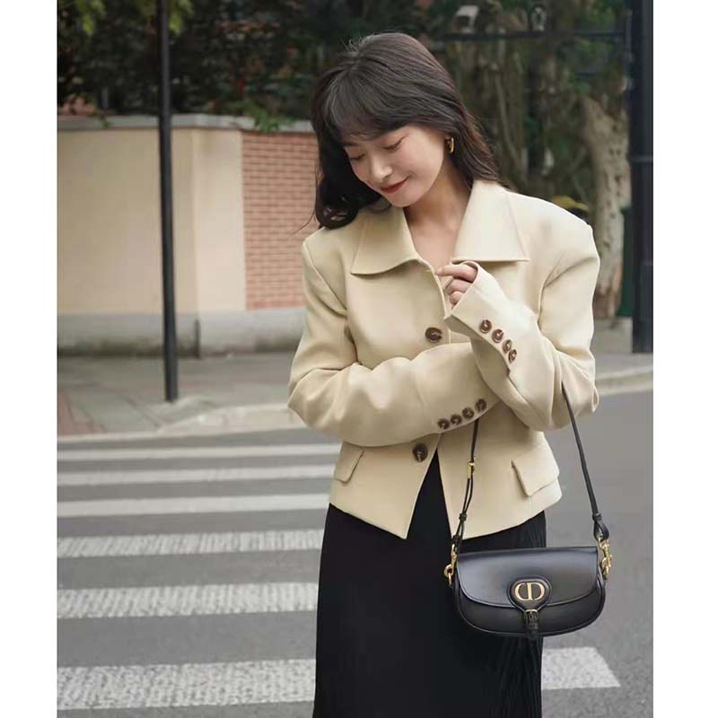 Dior Women CD Dior Bobby East-West Bag Black Box Calfskin