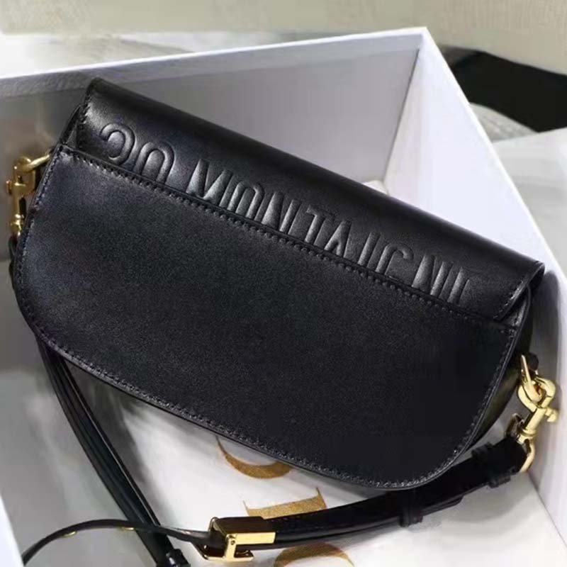 Dior Women CD Dior Bobby East-West Bag Black Box Calfskin