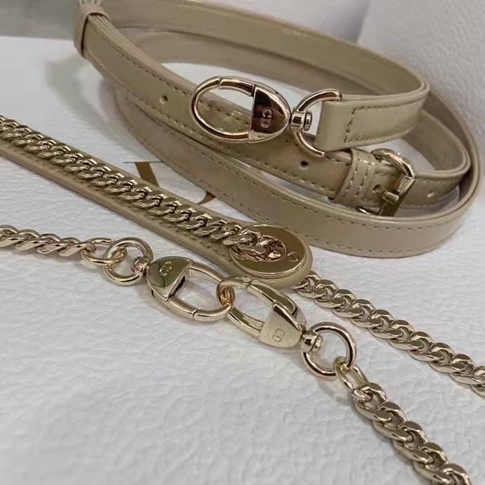 Dior Women CD Mini Lady Dior Bag Pale Yellow Patent Cannage Calfskin