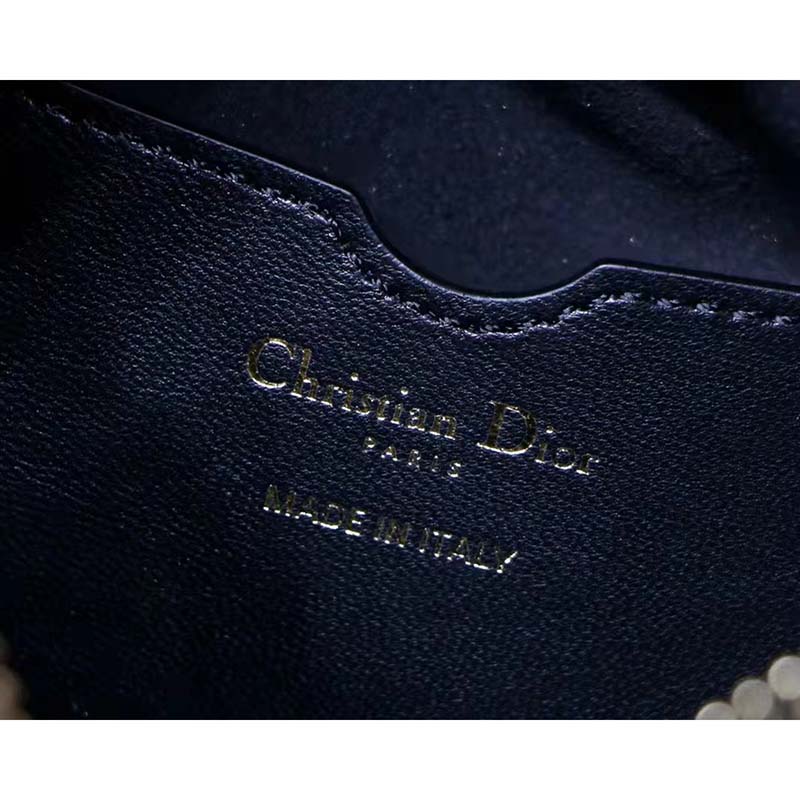 Dior Women CD Small Dior Vibe Hobo Bag Black Cannage Lambskin