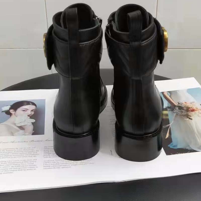 G*u*i gg women’s ankle boot double g black leather tonal matelassé