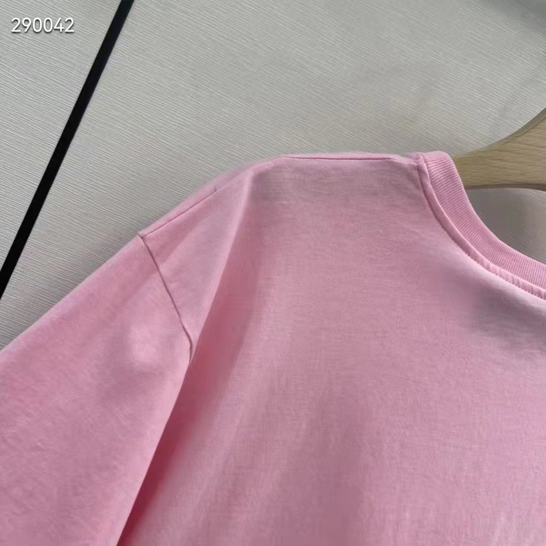 G*u*i men gg interlocking g heart t-shirt pink cotton jersey crewneck oversize fit