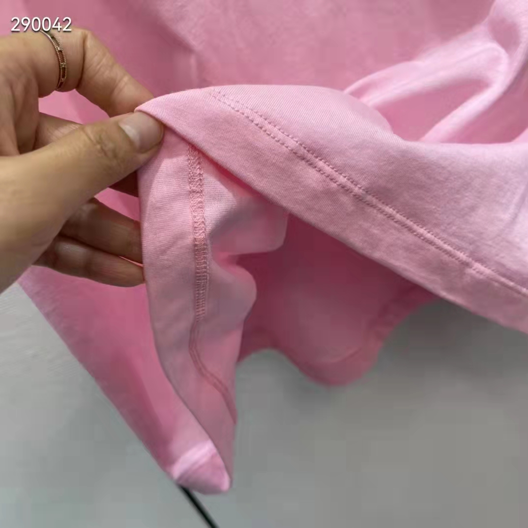 G*u*i men gg interlocking g heart t-shirt pink cotton jersey crewneck oversize fit