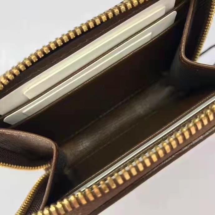 G*u*i unisex 1955 horsebit card case wallet beige ebony gg supreme canvas