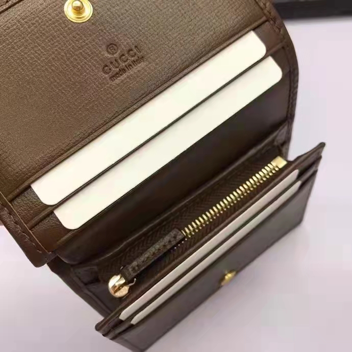 G*u*i unisex 1955 horsebit key case wallet beige ebony gg supreme canvas