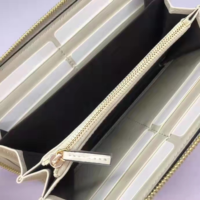 G*u*i unisex 1955 horsebit zip around wallet beige ebony gg supreme canvas
