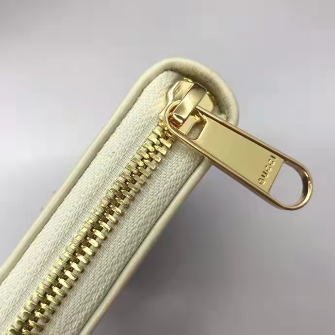 G*u*i unisex 1955 horsebit zip around wallet beige ebony gg supreme canvas