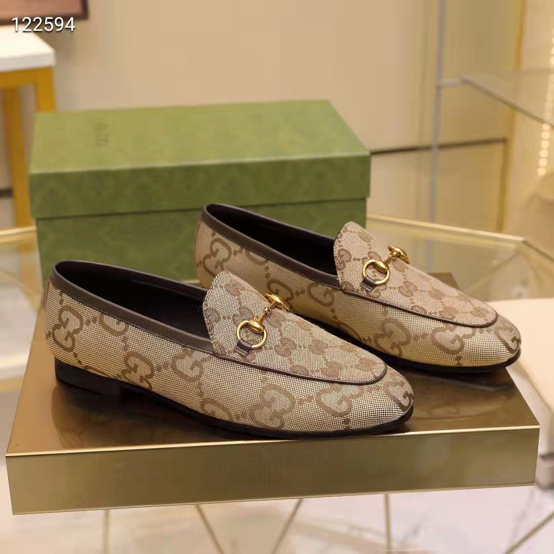 G*u*i unisex maxi gg jordaan loafer camel ebony maxi canvas canvas