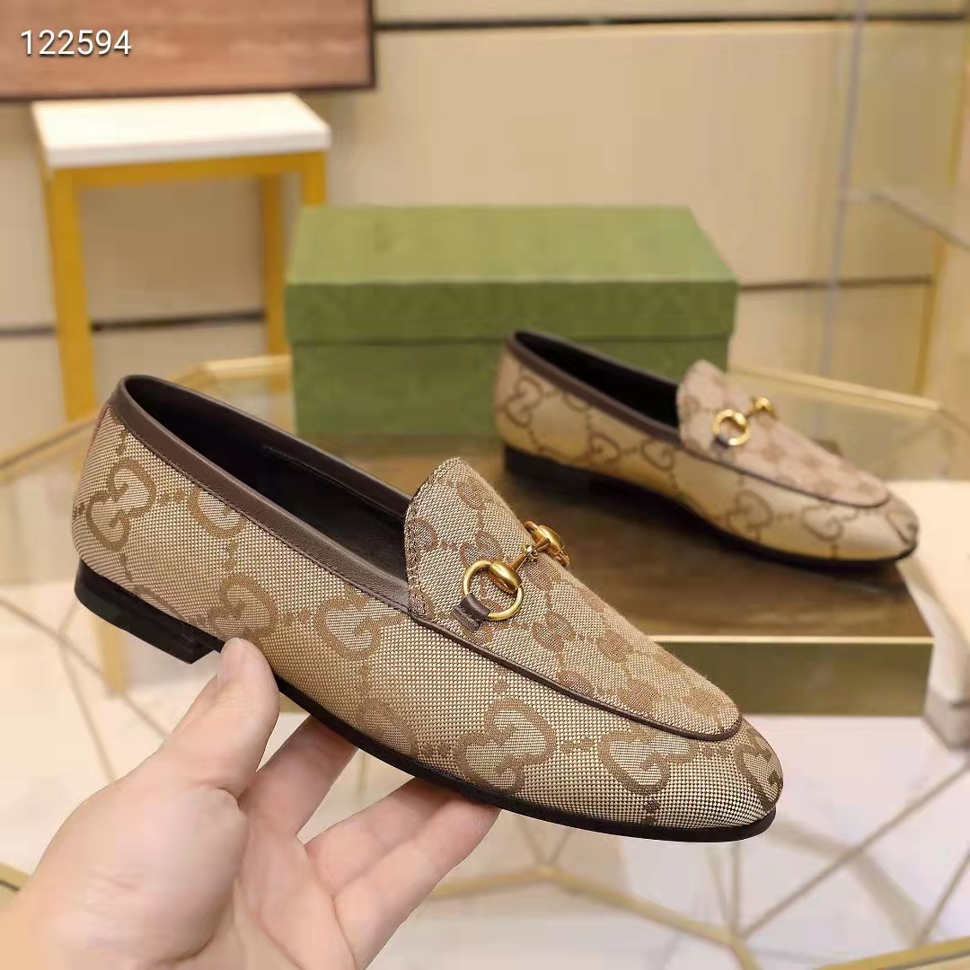G*u*i unisex maxi gg jordaan loafer camel ebony maxi canvas canvas