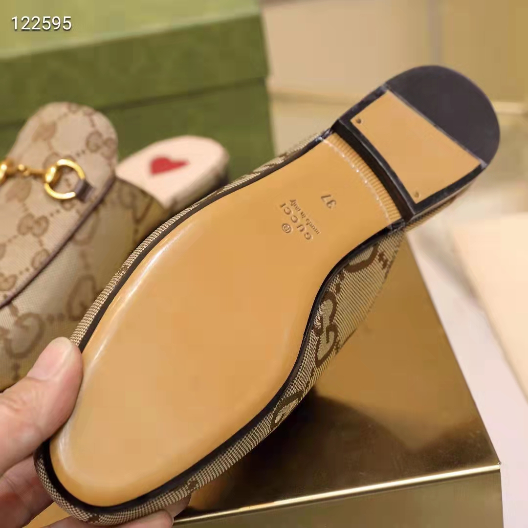G*u*i unisex jumbo gg princetown slipper camel ebony jumbo gg canvas