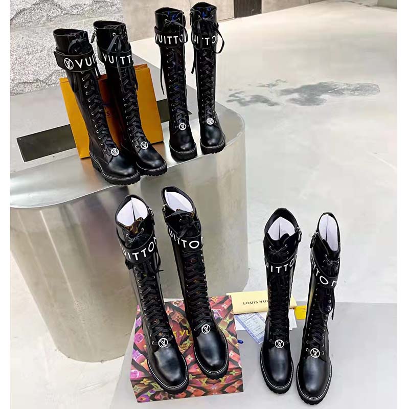 Louis Vuitton Women Territory Flat Higher Ranger Black Calf Leather LV Circle