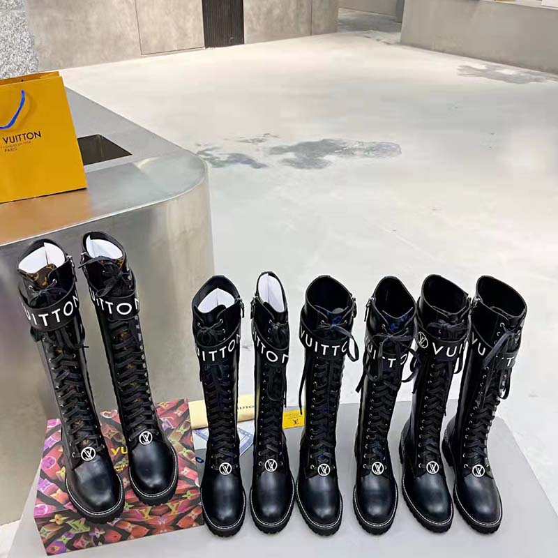 Louis Vuitton Women Territory Flat Higher Ranger Black Calf Leather LV Circle