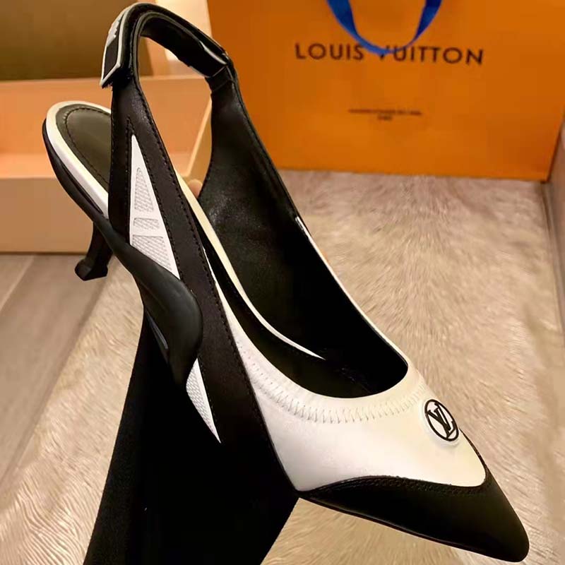 Louis Vuitton Women Archlight Slingback Pump White Technical Satin Calf Leather