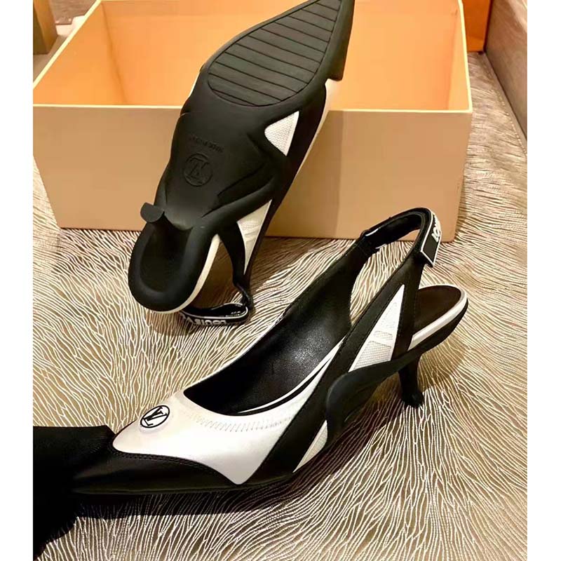 Louis Vuitton Women Archlight Slingback Pump White Technical Satin Calf Leather