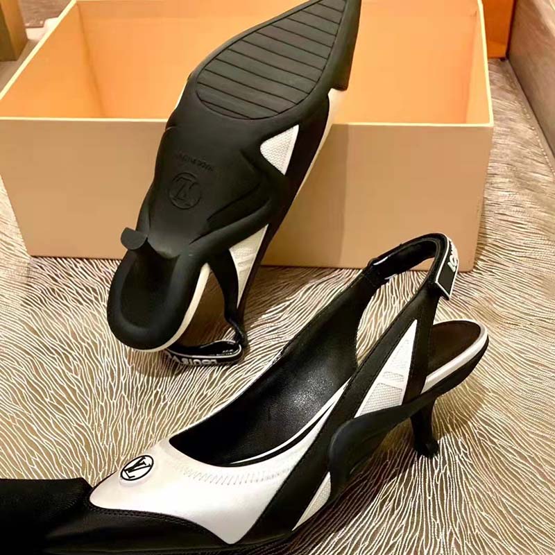 Louis Vuitton Women Archlight Slingback Pump White Technical Satin Calf Leather