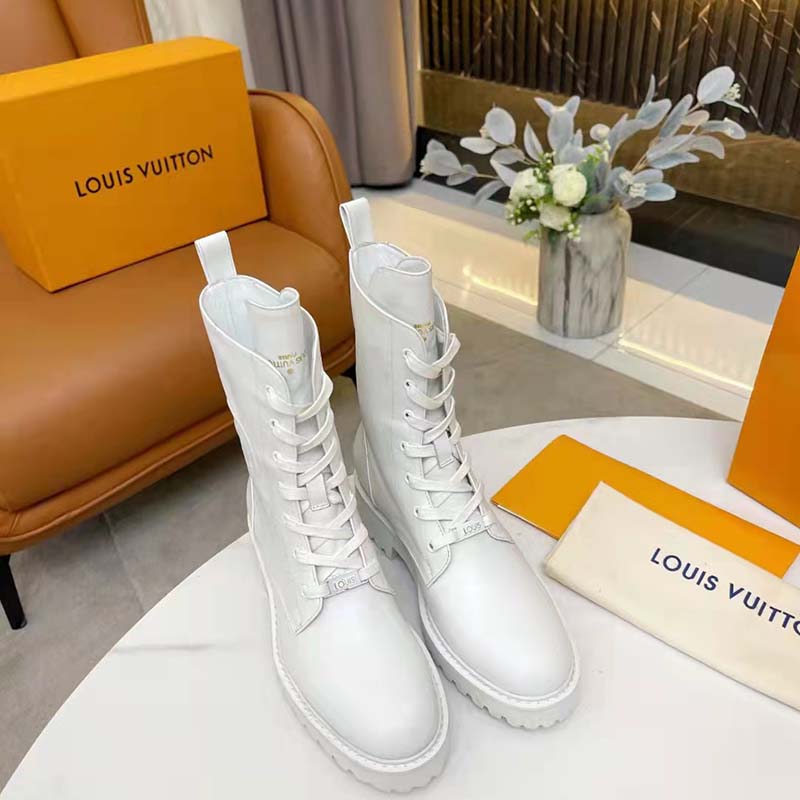 Louis Vuitton Women Territory Flat Ranger White Calf Leather LV Circle