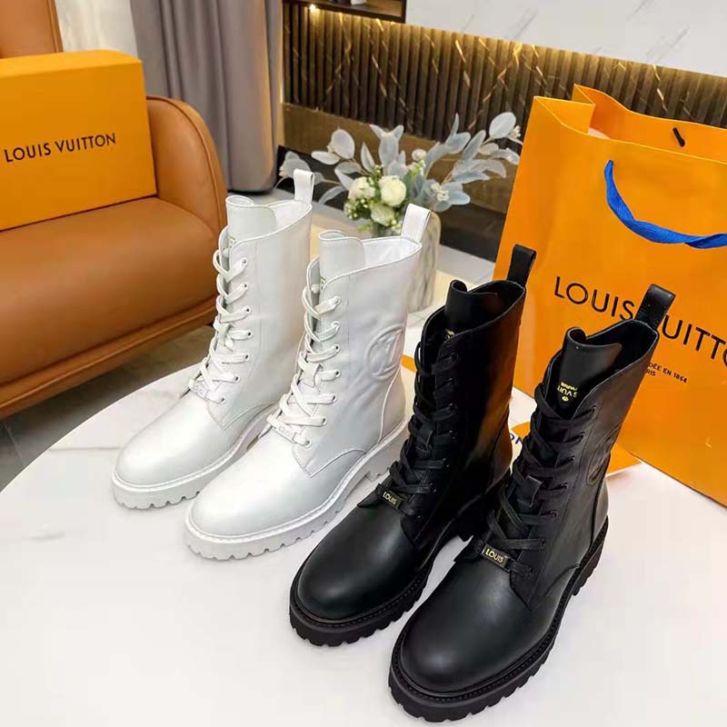Louis Vuitton Women Territory Flat Ranger White Calf Leather LV Circle