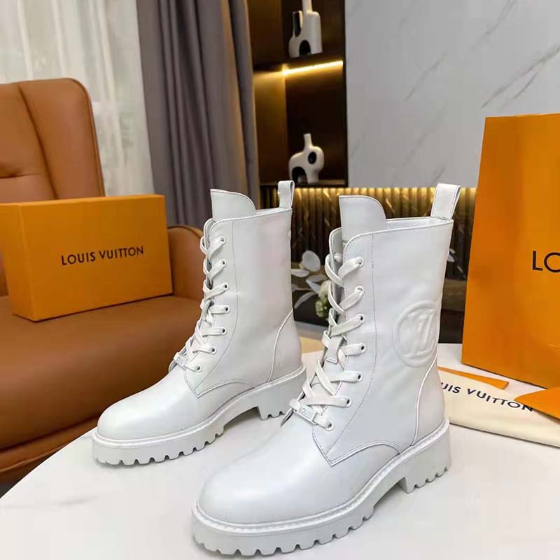 Louis Vuitton Women Territory Flat Ranger White Calf Leather LV Circle