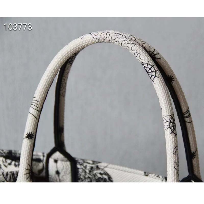 Dior Unisex CD Medium Dior Book Tote Beige Latte Dior Zodiac Embroidery
