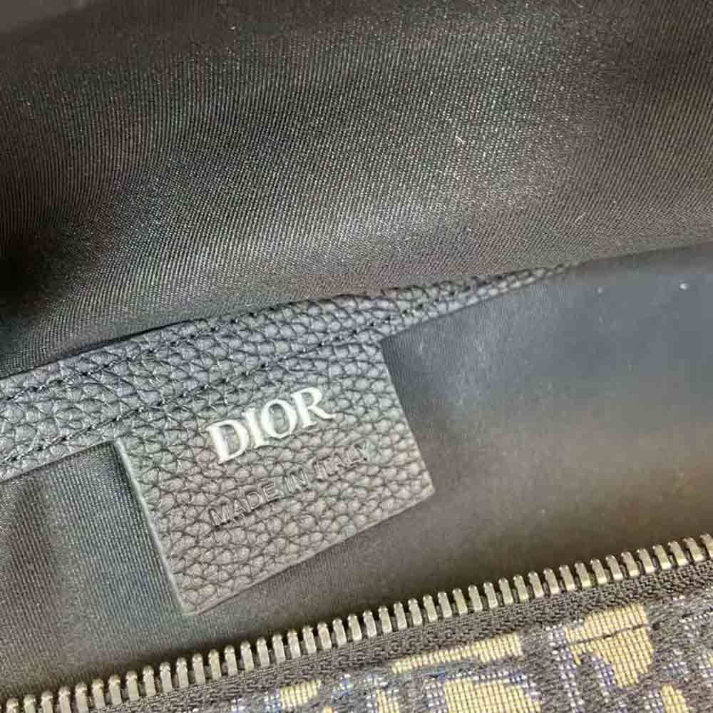 Dior Unisex Lingot 50 Bag Beige Black Dior Oblique Jacquard