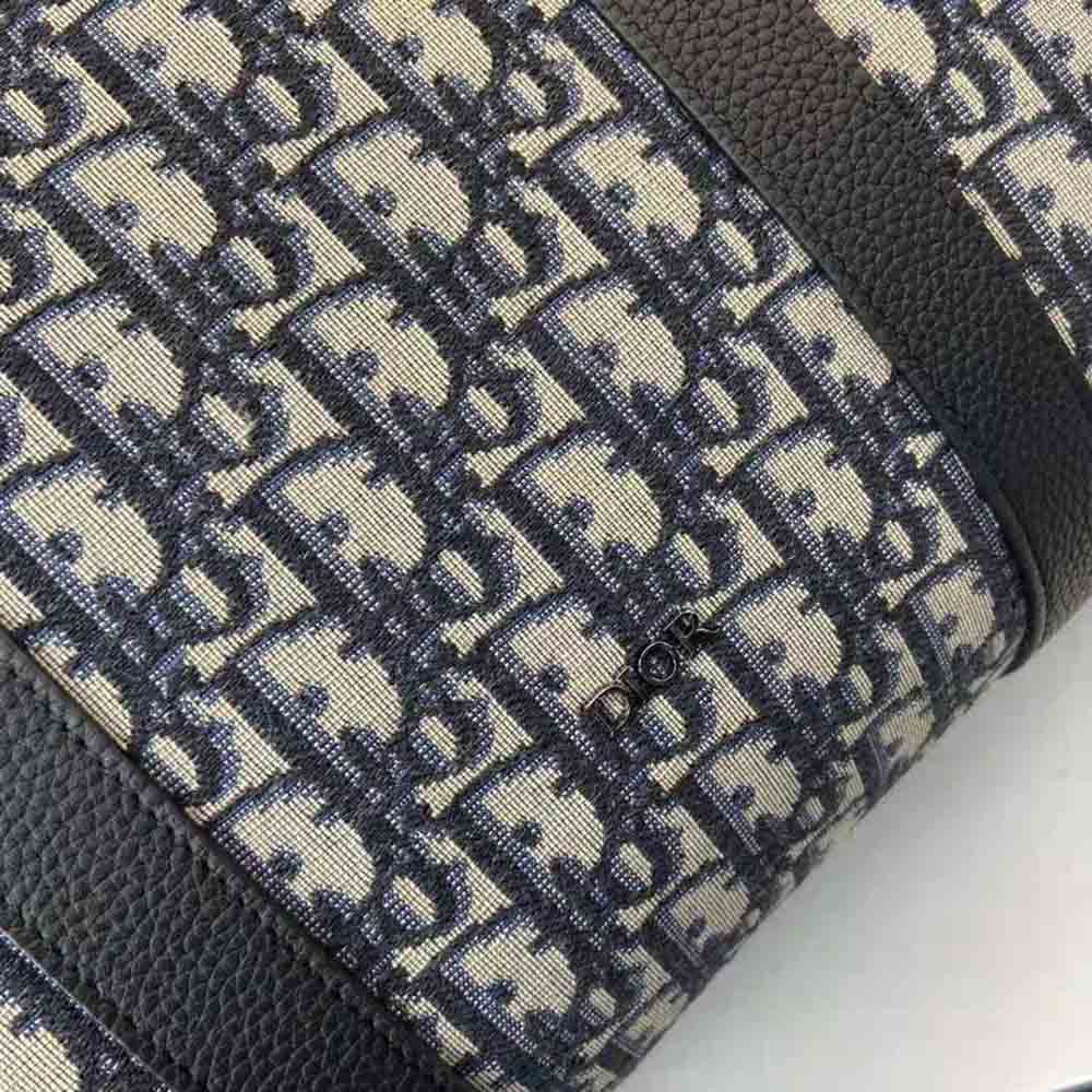 Dior Unisex Lingot 50 Bag Beige Black Dior Oblique Jacquard