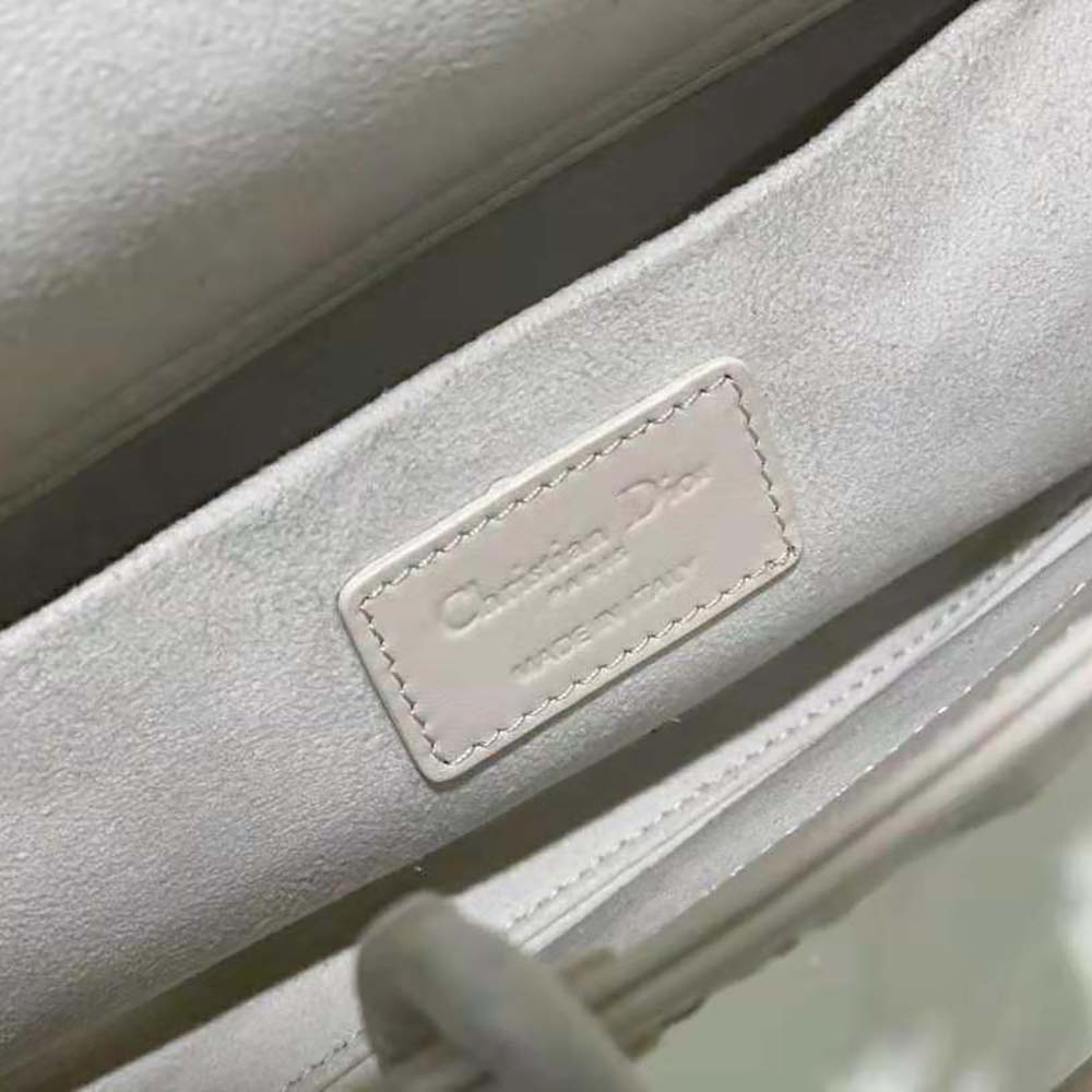 dior women lady d-joy bag latte cannage calfskin with Di*m*nd motif