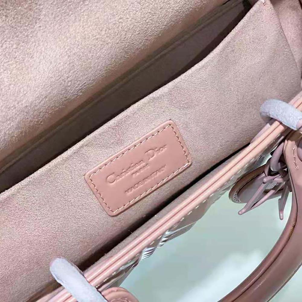 dior women lady d-joy bag rose des vents cannage calfskin with Di*m*nd motif