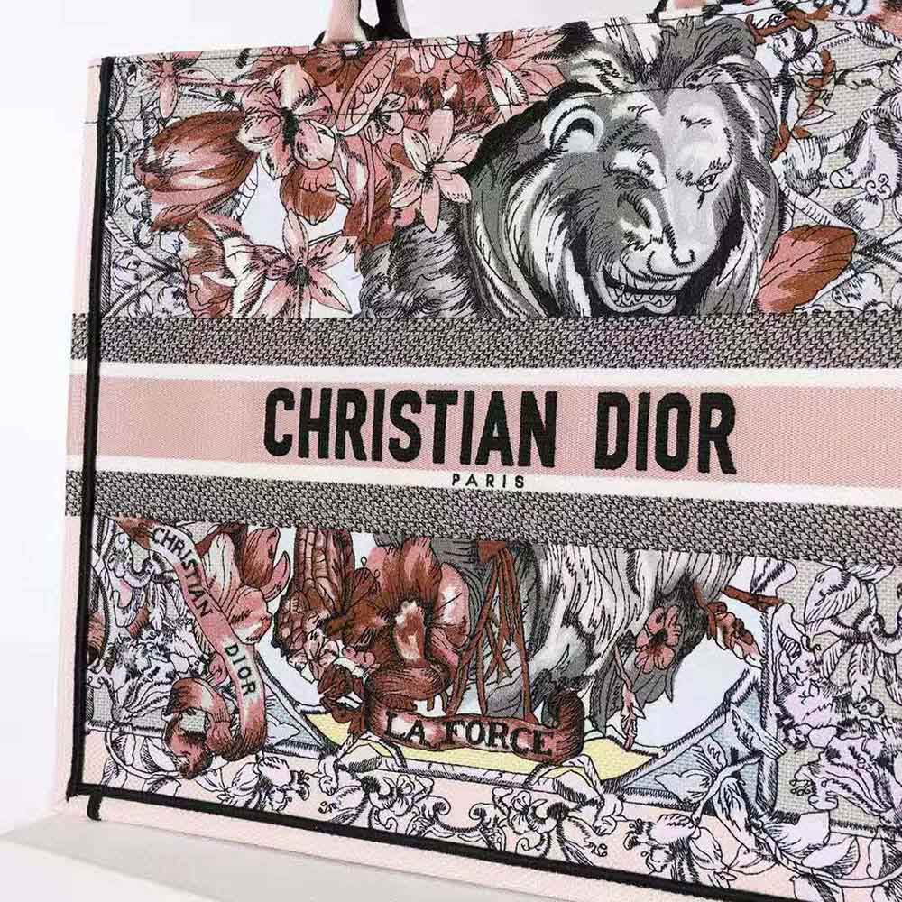 Dior Women Large Dior Book Tote Multicolor La Force Embroidery
