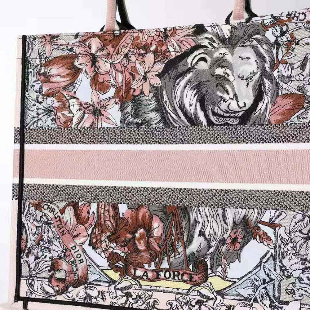 Dior Women Large Dior Book Tote Multicolor La Force Embroidery