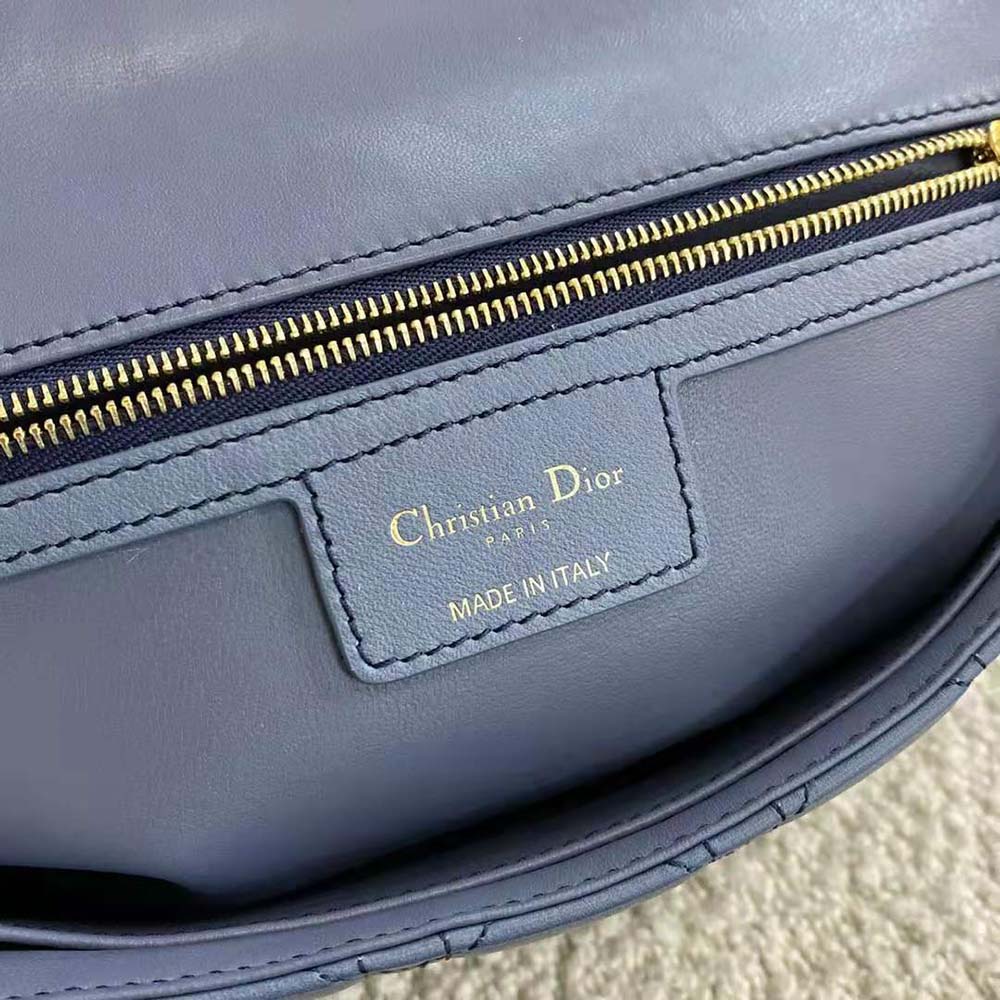 Dior Women Large Dior Caro Bag Lndigo Blue Gradient Cannage Lambskin