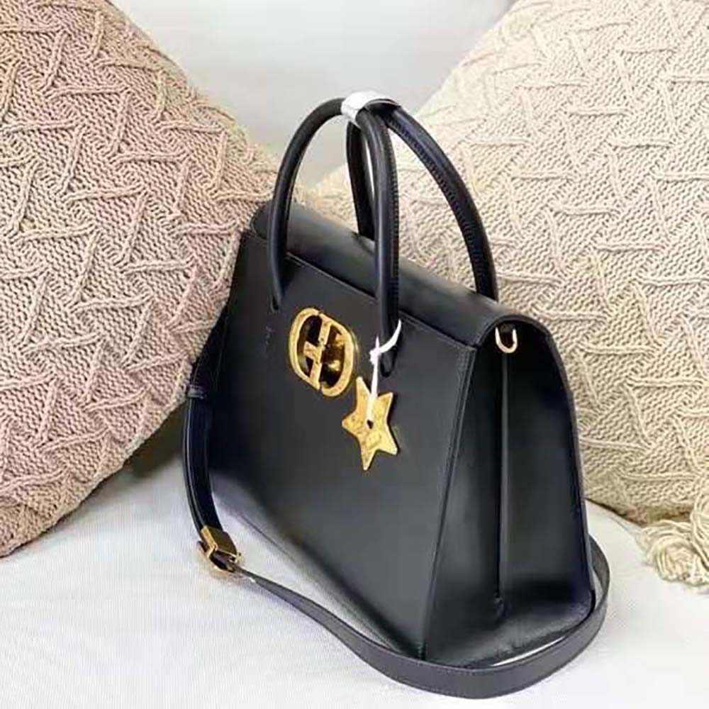Dior Women Large ST Honore Tote Black Box Calfskin