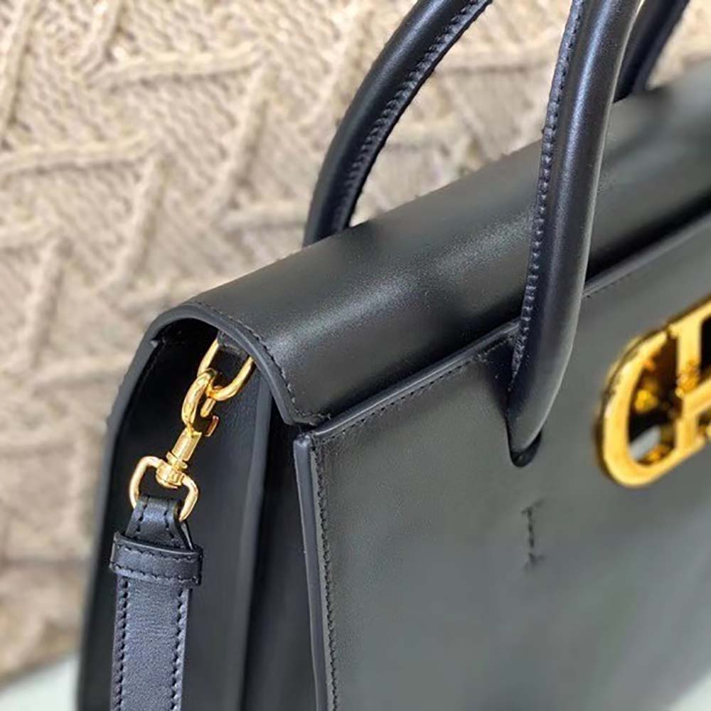 Dior Women Large ST Honore Tote Black Box Calfskin
